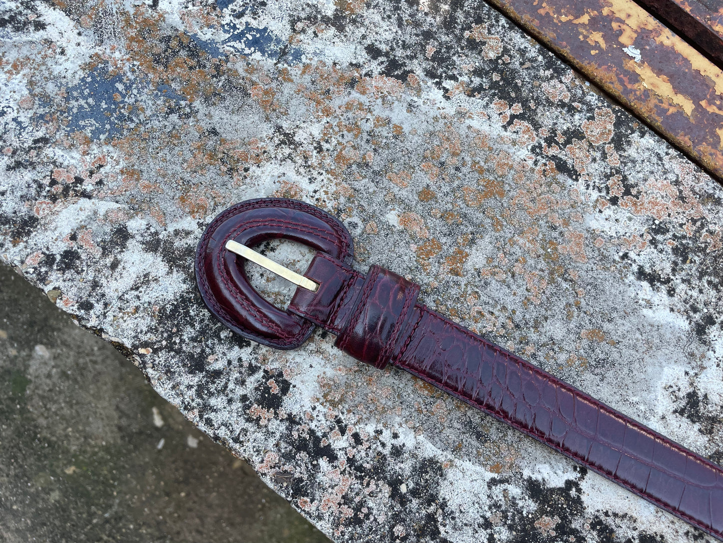Burgundy Leather Belt